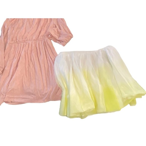 Girls Dress denim Skirt Lot Bundle Gap Pink Chambray yellow XS 4 5 - Picture 5 of 7
